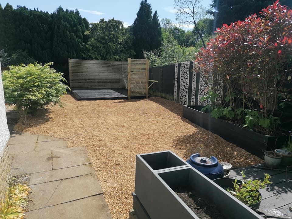 Completed deck and gravel area - view 3